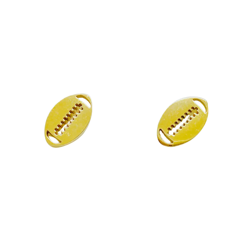 FOOTBALL GOLD STUD EARRINGS