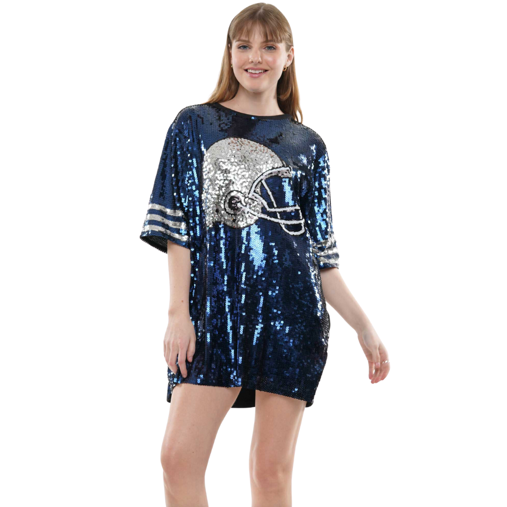 GAMEDAY SEQUIN #87 JERSEY DRESS/TUNIC/TOP