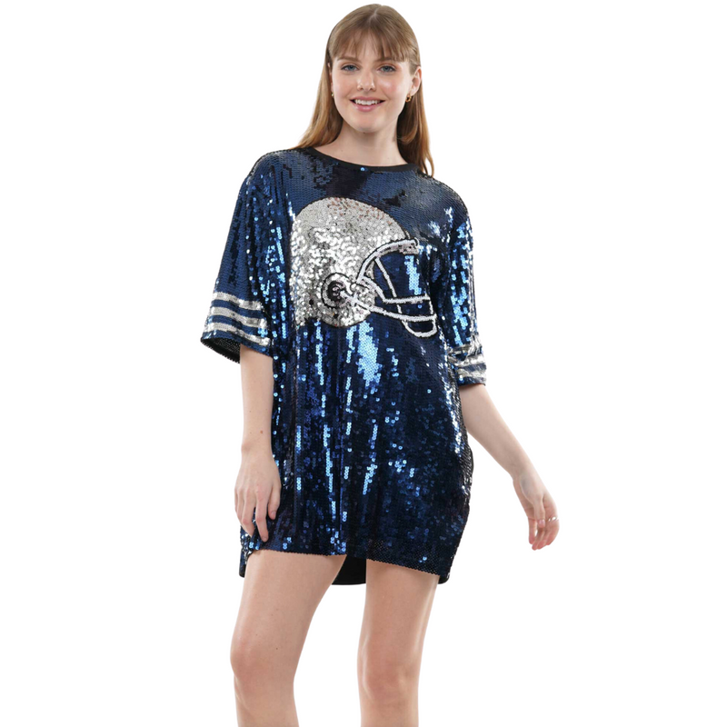 Football Helmet Sequin Dress/Tunic/Top