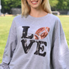 FOOTBALL LOVE SEQUIN LONG SLEEVE PULLOVER - GREY