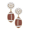 Get ready for Game Time in our new Football Pearl Cluster Enamel Dangles.&nbsp; Featuring gold accents and gold metal plating our new dangles showcase classic elegance for everyday wear.