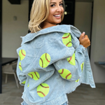 Get ready to shine on game day with our Light Blue Corduroy Softball Jacket! This lightweight, cozy jacket combines comfort and style, perfect for those cool spring days at the ballpark. Its soft corduroy fabric and cheerful color make it a standout piece whether you're cheering from the bleachers or hanging out after the game. Add a playful pop to your outfit and show your love for the game with this must-have Live Love Gameday jacket!