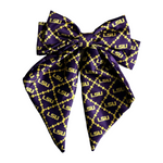 Add a splash of collegiate charm with our Satin Game Day Hair Bow. This playful accessory features a vibrant pattern that’s perfect for showing off your school pride. Whether for game day or everyday fun, this versatile hair bow brings a spirited touch to your collection.