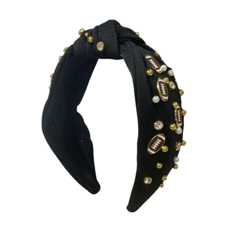 Score big with the Football Glam Headband! Designed for football fans who want to keep their hair in check while cheering on their team, this stylish headband combines function and flair. Perfect for game day or everyday wear, it adds a pop of color and sporty spirit to any outfit. Get ready to play in style!
