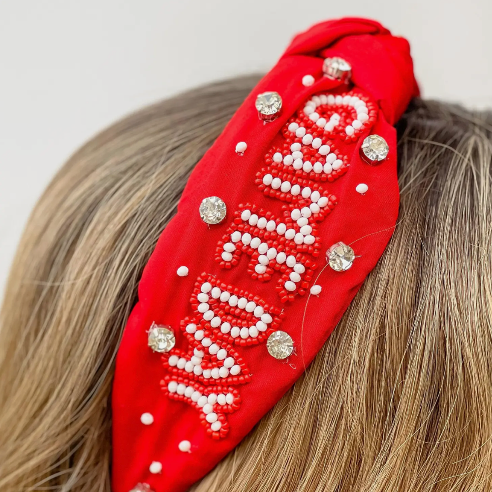 Red Game Day Beaded Headband Red Game Day Beaded Headband