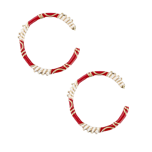 Bring the sparkle to game day with our red and white Game Day Hoops!❤️🤍 ✨ The perfect mix of team pride and glam — made to stand out at every tailgate and celebration. Available in 6 classic team colors!