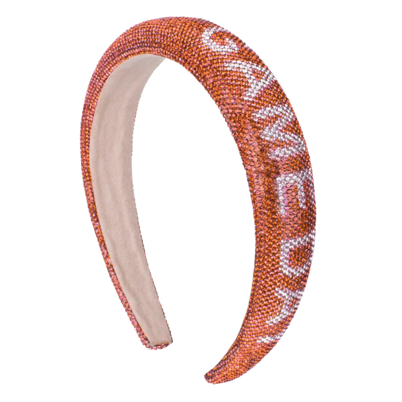 GAME DAY RHINESTONE EMBELLISHED HEADBAND -RED/WHITE