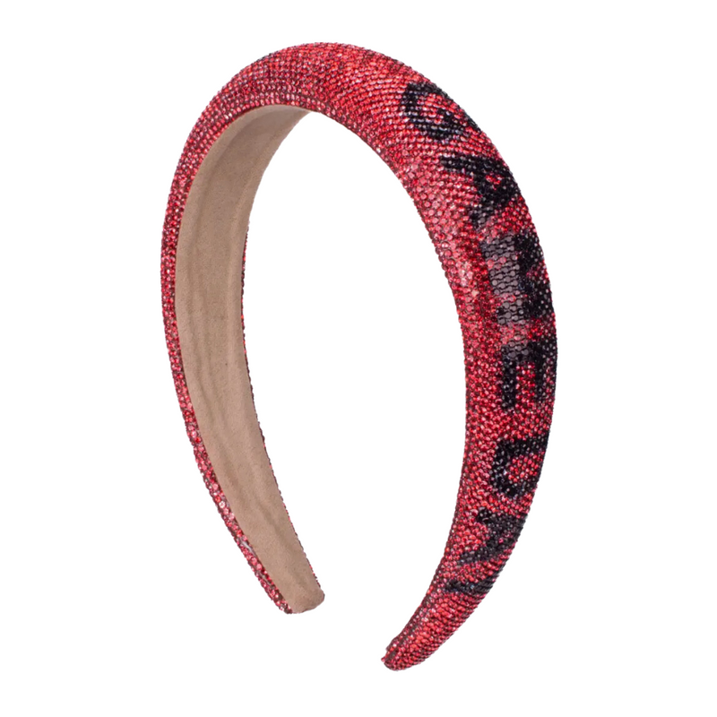GAME DAY RHINESTONE EMBELLISHED HEADBAND -RED/WHITE