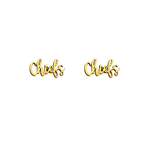 Show your Chiefs Kingdom pride in style! These bold "Chiefs" script earrings bring championship energy to any outfit — whether you're tailgating at Arrowhead or shouting from the couch. Lightweight, eye-catching, and full of winning spirit, they're the perfect accessory for every true fan ready to run it back!&nbsp;
