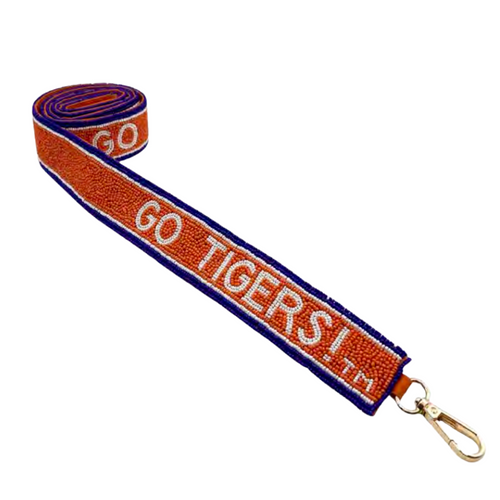 FIGHT Tigers! FIGHT Tigers! FIGHT FIGHT FIGHT!  Be the talk of the tailgate when you arrive wearing our GO TIGERS beaded bag strap.  The perfect Game Day accessory to elevate your clear bag and show your team spirit!