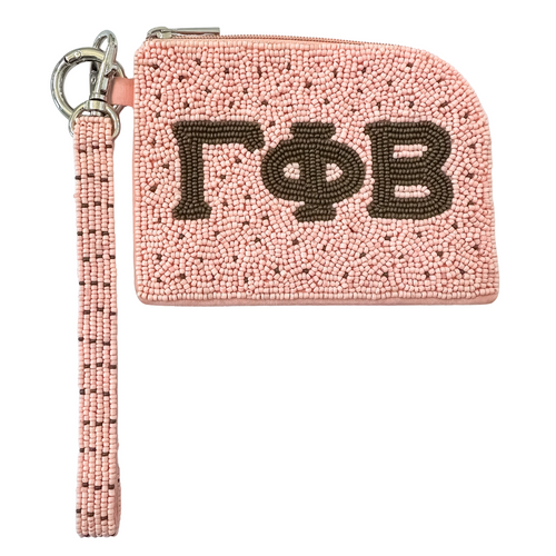 Show your sisterhood spirit in style with our exclusive Gamma Phi Beta Beaded Bracelet Bag! Designed to be worn on your wrist or clipped to your favorite bag, this lightweight and eye-catching accessory is perfect for any greek event! From Bid Day to Big/Little reveal, it's the perfect way to show off your letters with pride!