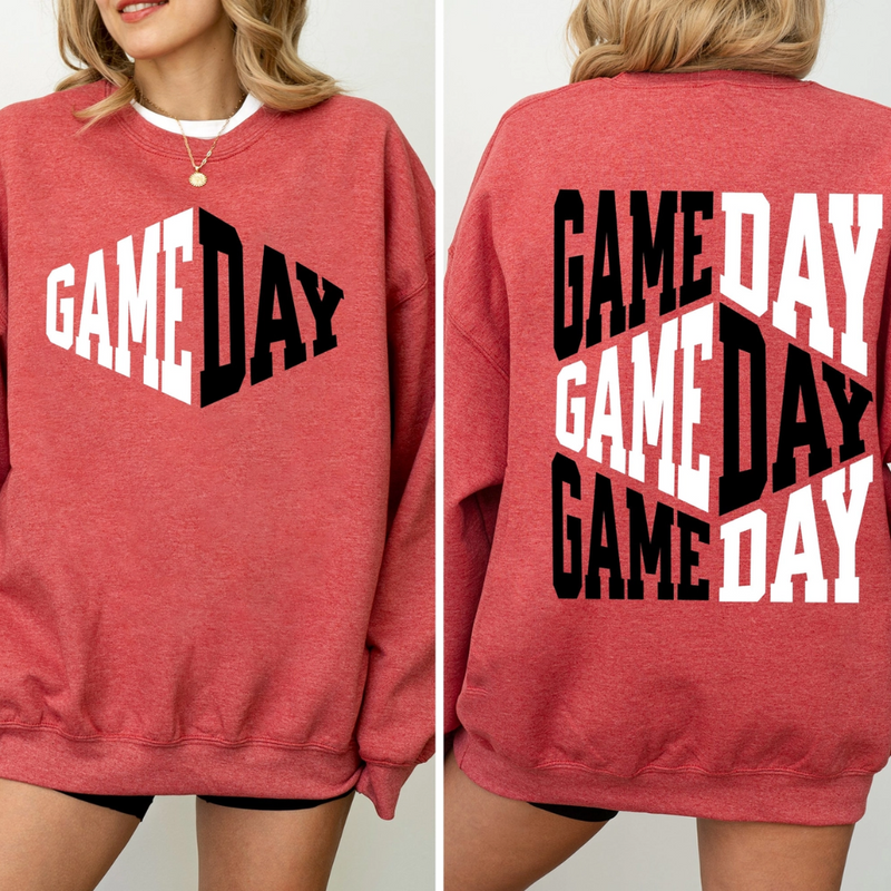 Get ready to turn heads at every tailgate with this vibrant Red Heather sweatshirt! Featuring bold front and back graphics, it’s perfect for showing off your game day spirit in style. Cozy and comfortable, it keeps you warm while you cheer, mingle, and celebrate. Whether you’re grilling or dancing, this sweatshirt makes every moment more fun and festive.