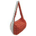 GameDay Quilted Puffer Shoulder & Crossbody Cloud Bag- Burnt Orange / Ivory