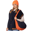 GameDay Quilted Puffer Shoulder & Crossbody Cloud Bag- Burnt Orange / Ivory