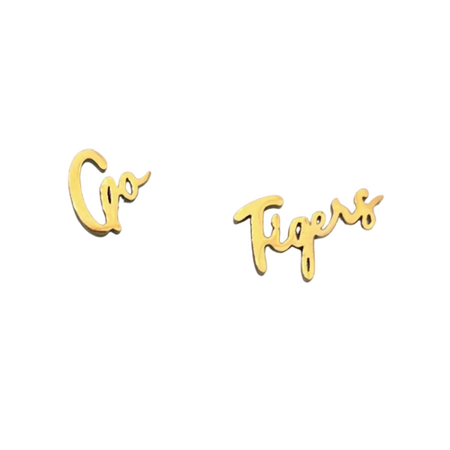 Go Tiger Gold Stud Earrings