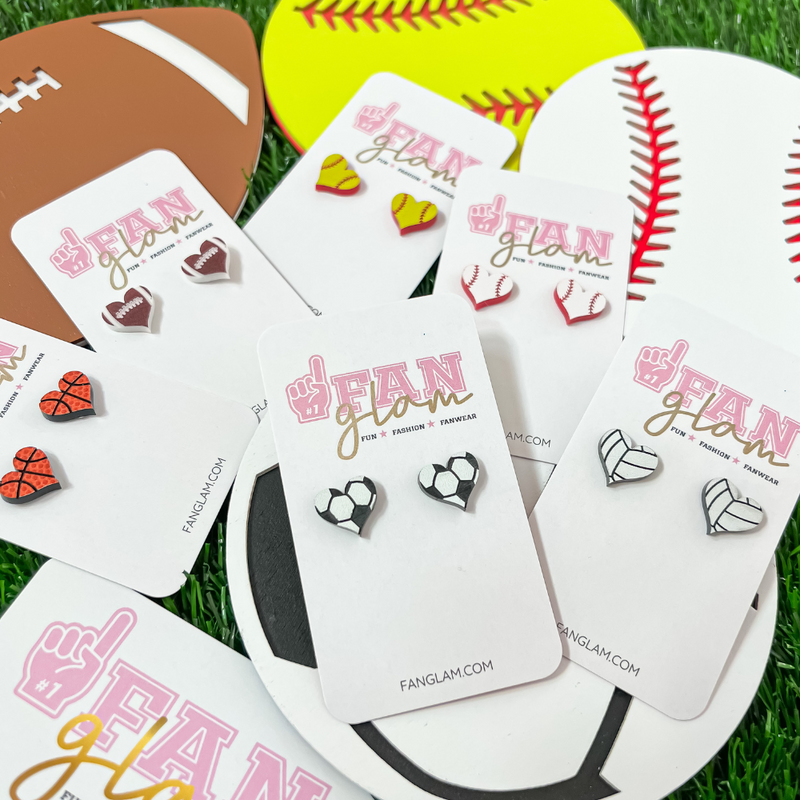 FanGlam Sports Ball Stud Earrings – AllSports Rockwall