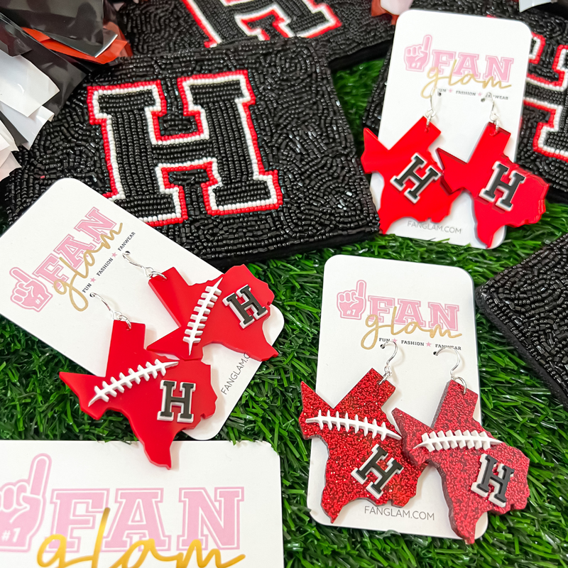 Let's Go Hawks!  Our NEW State Of Texas Block H logo earrings are the perfect pop of color + glam for game time! Show your love for the game and support your Rockwall Heath Hawks both on and off the field.