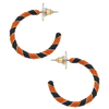 Striped Game Day Hoop Earrings in Orange & Black