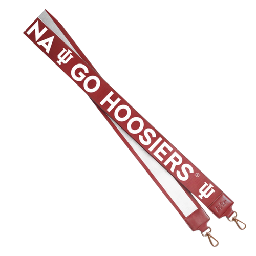 There's no better time to elevate your clear bag status by accessorizing your Game Day clear bag look with our dual sided strap in Indiana colors! Choose your look with either the striped side or cheer on your team with INDIANA/GO HOOSIERS!
