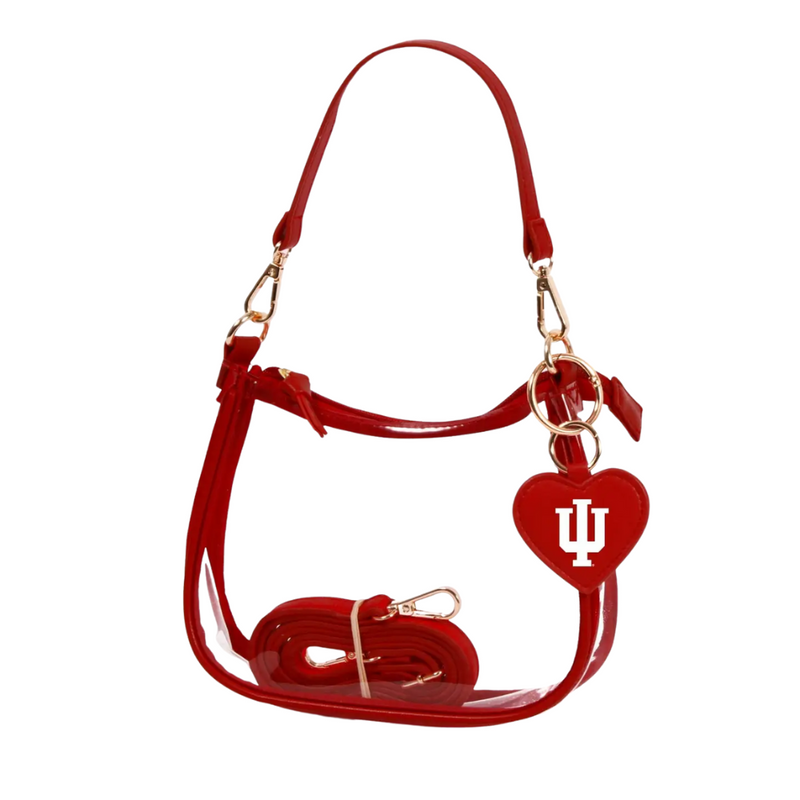 INDIANA HOOSIERS HEART CHARM KEY RING