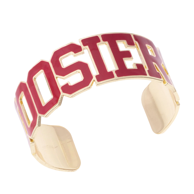 College Jewelry: INDIANA HOOSIERS VARSITY OUTLINE CUFF- Fan Glam