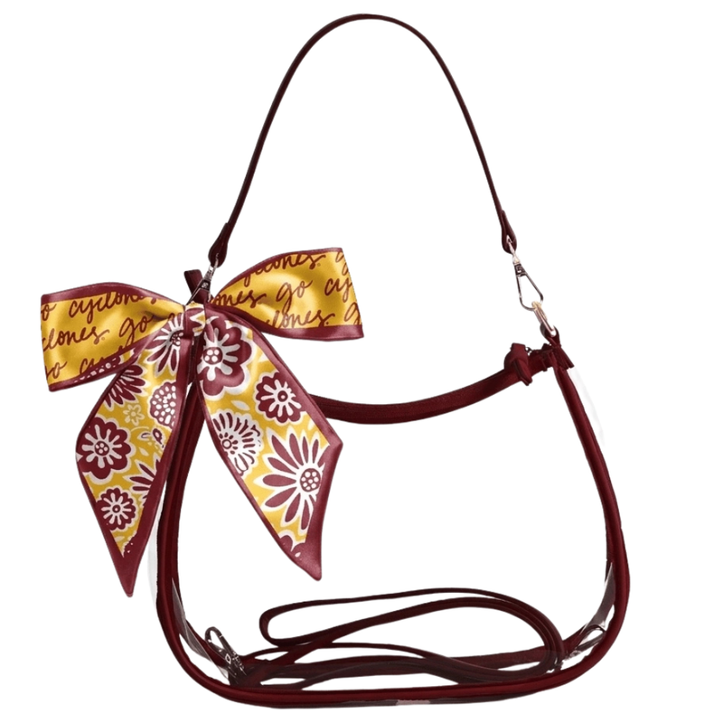 College Jewelry:IOWA STATE CYCLONES SARA CLEAR HANDBAG WITH SATIN ...