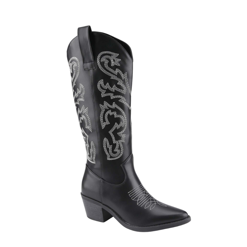 New to the GameDay Line Up!&nbsp; &nbsp;Our Kacey Embroidered Cowgirl Boots will be the finishing touch to your head-to-toe GameDay style.&nbsp; &nbsp;&nbsp;

Available in 4 collectable colors, Pink Metallic, Silver Metallic and Classic White and Black.&nbsp;&nbsp;