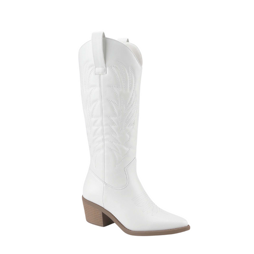 New to the GameDay Line Up!&nbsp; &nbsp;Our Kacey Embroidered Cowgirl Boots will be the finishing touch to your head-to-toe GameDay style.&nbsp; &nbsp;&nbsp;

Available in 4 collectable colors, Pink Metallic, Silver Metallic and Classic White and Black.&nbsp;