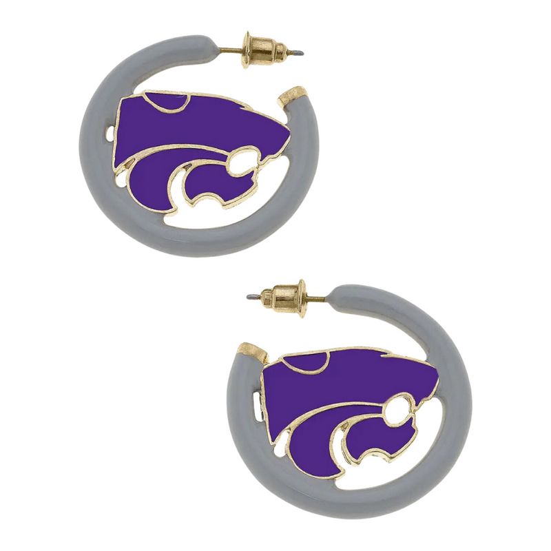 If you're a die-hard Kansas State Wildcats fan, these logo enamel hoop earrings are a must-have accessory to showcase your team spirit.

Perfect for game days, alumni gatherings, or everyday wear, these earrings bring a touch of Wildcats pride to any outfit.