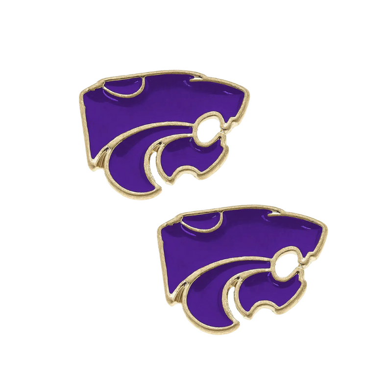 Showcase your team spirit with our Kansas State Wildcats Logo Enamel Studs. &nbsp;A perfect accessory for any devoted fan, these fun earrings offer a unique way to display your allegiance to the Wildcats!