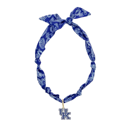 Show off your Kentucky Wildcats spirit with this playful bandana scarf necklace! Featuring the iconic Wildcats logo, it’s a fun way to add a splash of team pride to any outfit while keeping things light and stylish. Perfect for game day or casual wear, this accessory combines the charm of a bandana with the cool factor of a necklace. Let your team enthusiasm shine effortlessly!