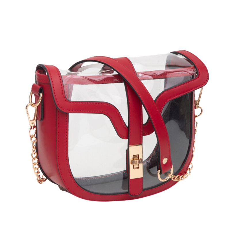 Lainey Clear Stadium Approved Shoulder Bag - Red