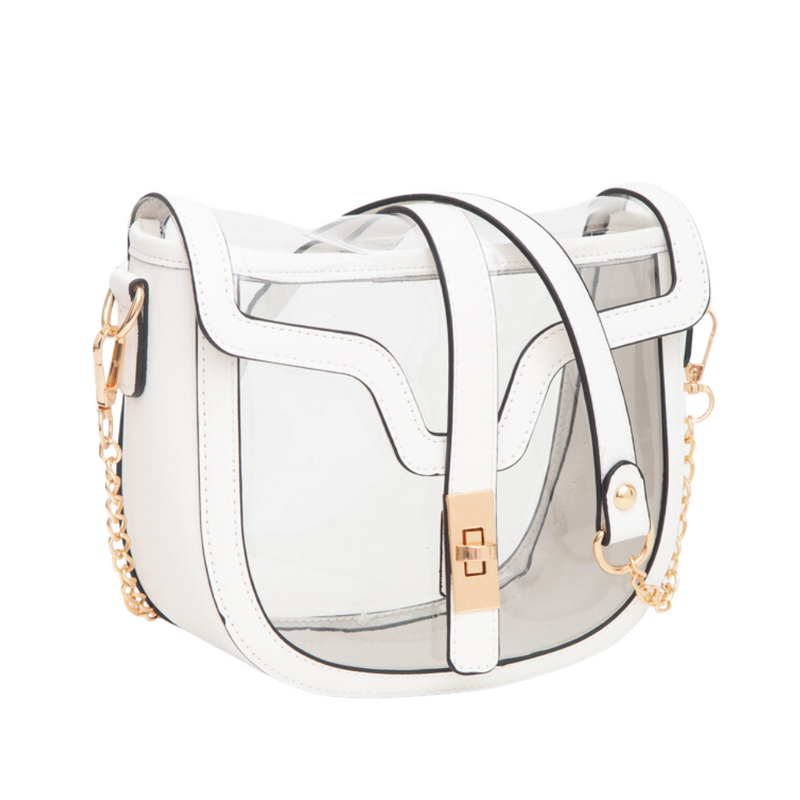 Lainey Clear Stadium Approved Shoulder Bag - White