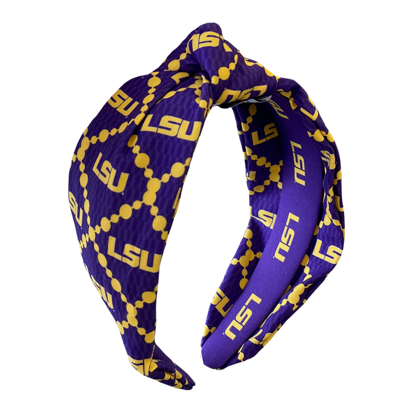 Let's Geaux Tigers!  Be GLAM in the stands while cheering on your Fighting Tigers in Death Valley.  Accessorize your GameDay fit with our new LSU Game Day Collegiate headband.  This headband is perfect for showing off your team spirit at sporting events, tailgates, or any other game day celebration.  