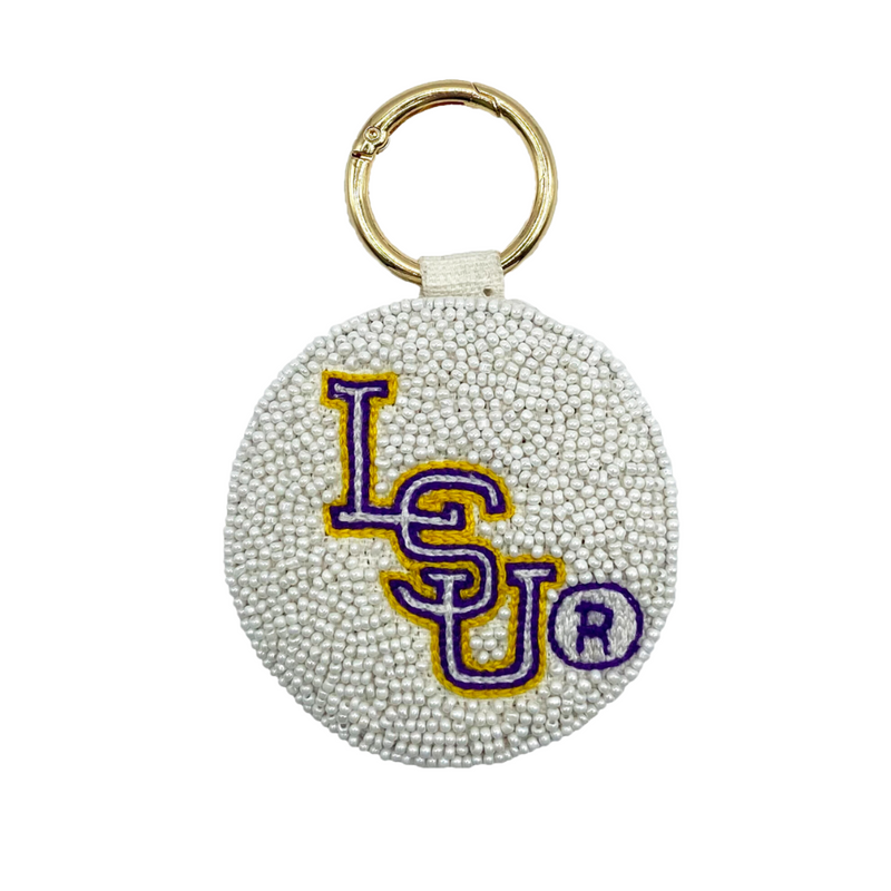 College Jewelry: LSU TIGERS LOUISIANA STATE UNIVERSITY BEADED KEY CHAIN-  Fan Glam