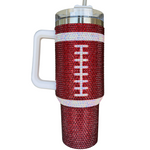 Sip in style on game day + every day!&nbsp; Add a touch of GAME DAY to any outfit with our MAROON CRYSTAL FOOTBALL "Blinged Out" Tumbler!  Indulge in your love for&nbsp;football season and show off your&nbsp;team&nbsp;spirit. These stylish accessories are the perfect addition to your game day fit.&nbsp;