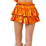 Our Metallic Skort is here to steal the spotlight in orange, purple, or red!&nbsp;With a flirty fit, fierce shine, and built-in shorts for all-day comfort, it's made for dancing, cheering, and being the most extra in the stands. Pair it with your fave tee and let the glam do the talking!