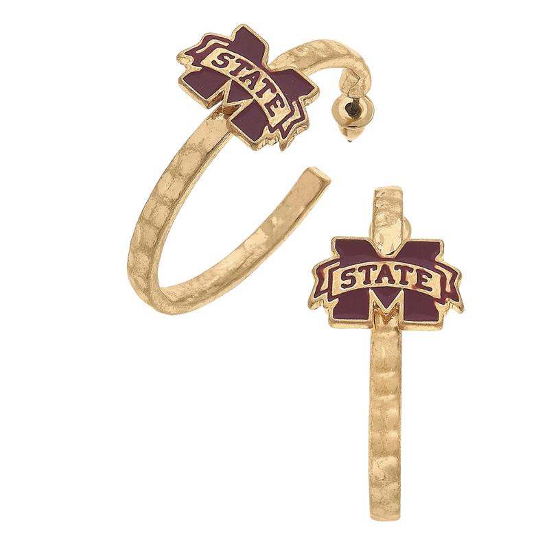 Celebrate your love for Mississippi State University with these stunning enamel hoop earrings. Designed specifically for dedicated Bulldogs fans, these earrings are a chic way to showcase your team spirit!
