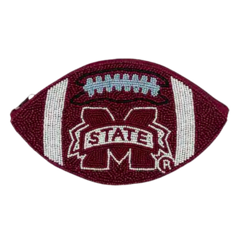 Hail State! Show your true maroon team spirit when accessorizing your Game Day clear bag with our Mississippi State Football zip coin bag.