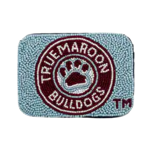 Hail State! Show your true maroon team spirit when accessorizing your Game Day clear bag with our True Maroon Mississippi State credit card holder.