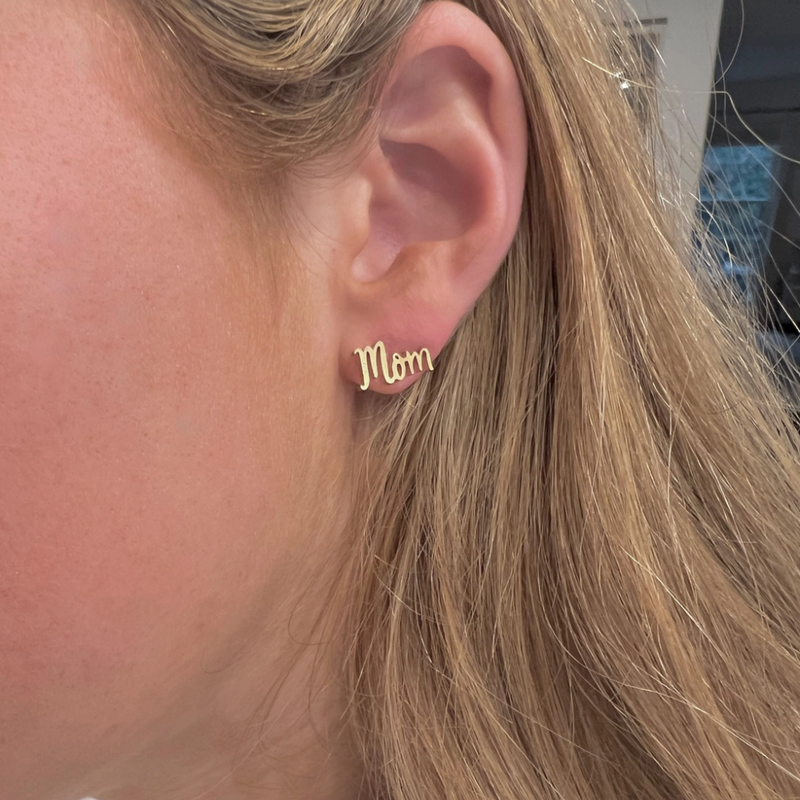 The perfect gift for Mom! Surprise her with our new unbearably adorable Mom&nbsp;stainless steel gold earrings.&nbsp;&nbsp;