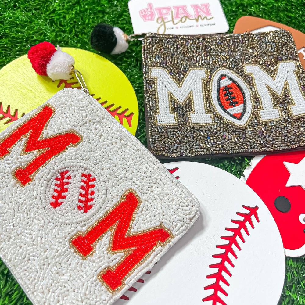 Baseball Mom Beaded Coin Purse Baseball Mom Beaded Coin Purse