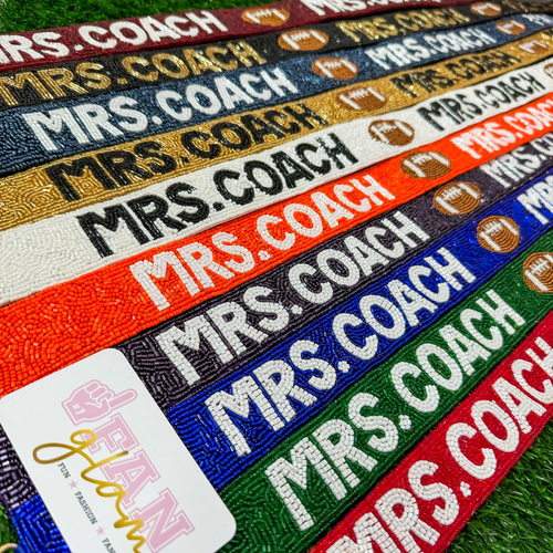 We all know home is where the heart is. &nbsp;But for some, home is where sports take them. For all the coach's wives that support their families both on and off the field our Mrs. Coach sports ball bag strap was designed with you in mind. &nbsp;   The perfect addition to your Game Day assemble, let us help you custom create your very own one-of-a-kind Bag Glam!