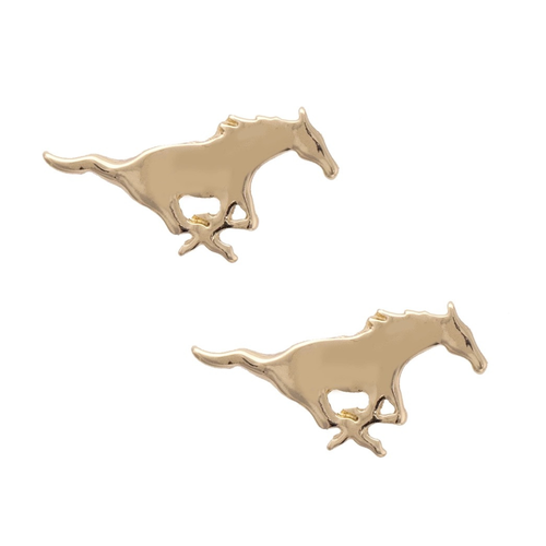 Show off your team spirit when you wear these mustang gold stud earrings. &nbsp;The perfect Game Day accessory to complete your look and show your spirit!