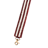 Maroon & White Stripe Beaded Bag Strap