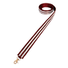 Maroon & White Stripe Beaded Bag Strap