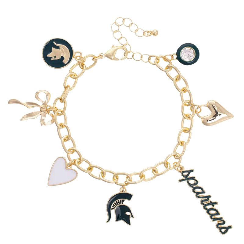 Michigan State Spartans Enamel Icons Charm Bracelet