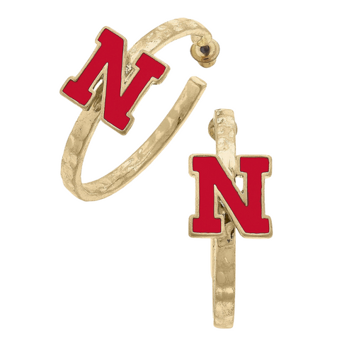 Go BIG RED!! Stand out from the crowd and let everyone know which team you root for with these stylish and spirited accessories.

Wear your Nebraska Cornhuskers Logo Enamel Hoop Earrings to enhance your game day look or add a touch of team spirit to your everyday attire.
