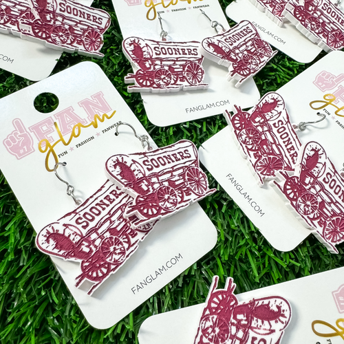 Boomer Sooner... &nbsp;It's Game Day&nbsp;in&nbsp;Norman, and there's no better time to elevate your head-to-toe tailgate style.&nbsp; &nbsp;A perfect accessory for any devoted fan, these fun earrings offer a unique way to display your allegiance to the Sooners! They're lightweight and easy to wear all day on game days. They're the perfect ear candy!