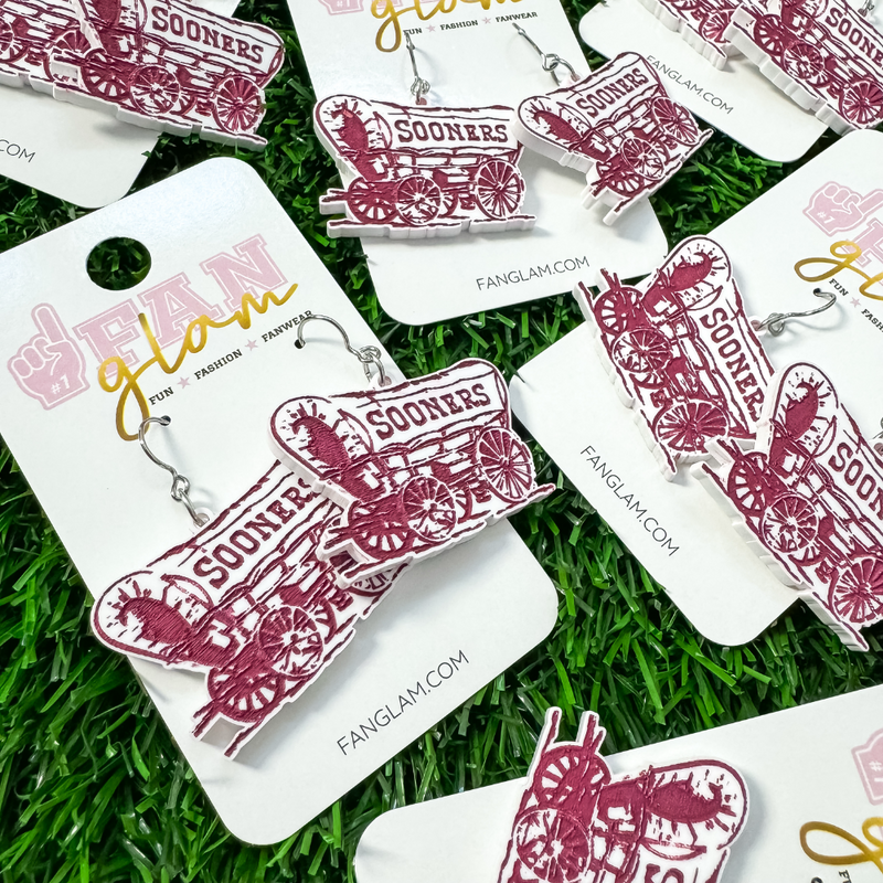 Boomer Sooner... &nbsp;It's Game Day&nbsp;in&nbsp;Norman, and there's no better time to elevate your head-to-toe tailgate style.&nbsp; &nbsp;A perfect accessory for any devoted fan, these fun earrings offer a unique way to display your allegiance to the Sooners! They're lightweight and easy to wear all day on game days. They're the perfect ear candy!